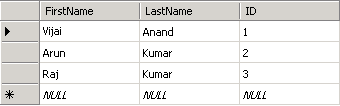 table in database
