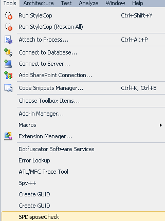 SharePoint Dispose Check tool