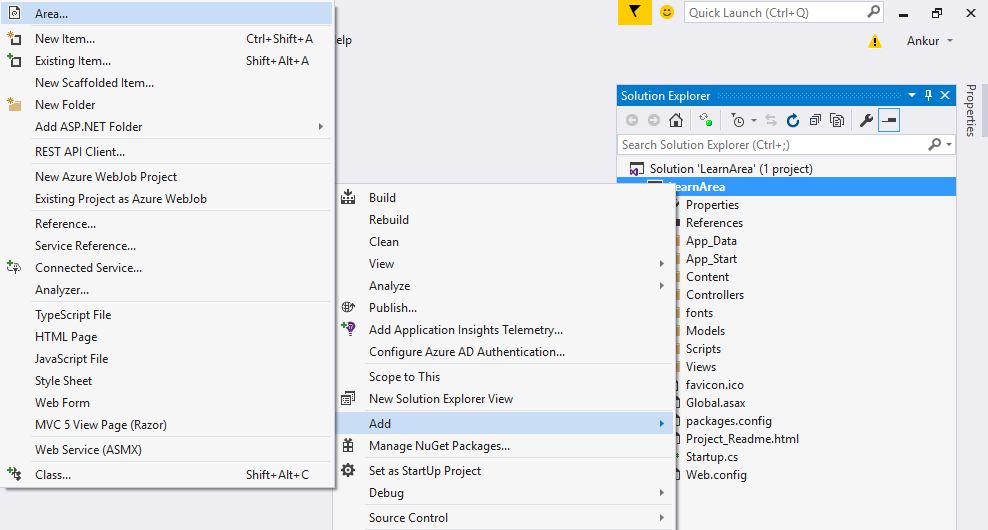 Areas In MVC With Example