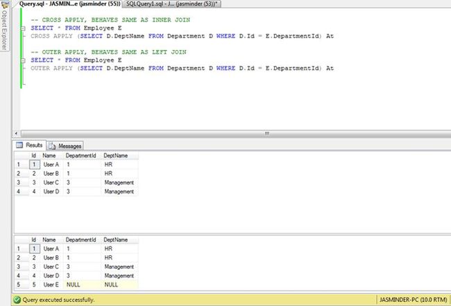 APPLY in SQL Server