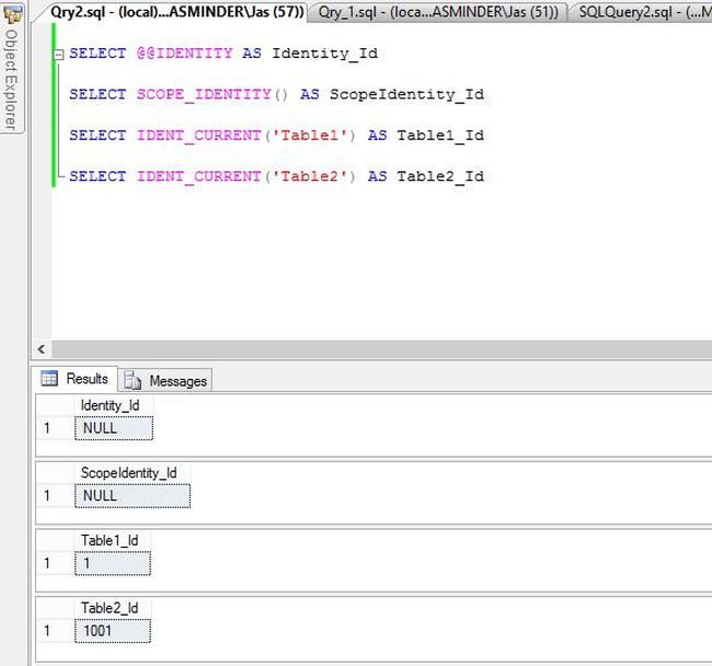 @@ Identity Vs ScopeIdentity Vs Ident_Current in SQL