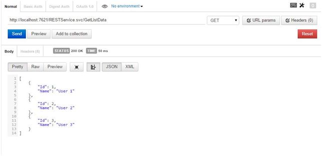 REST API Using WCF Service
