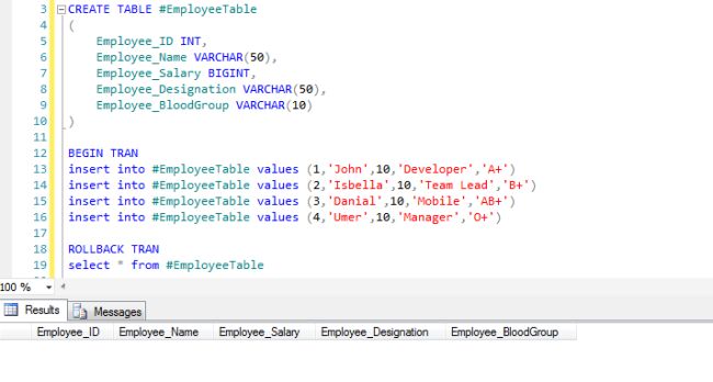 Temp Table vs Table Variable