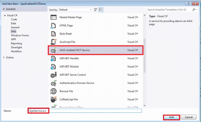 ajax enable wcf service