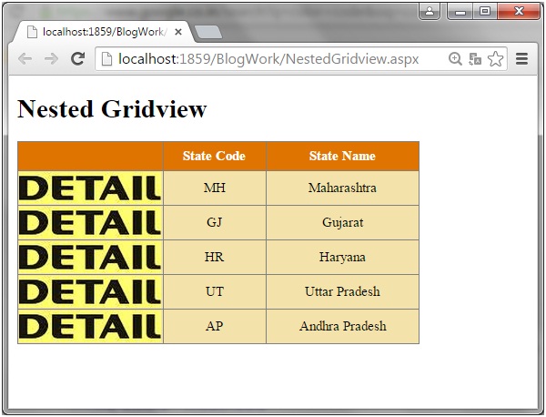 Nested GridView in ASP.Net