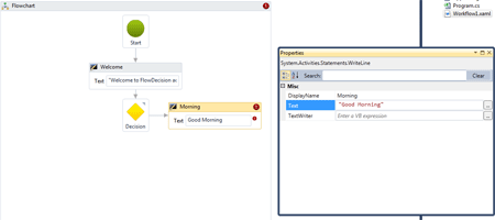 writeline property  in workflow
