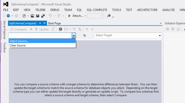 Visual Studio 2012 SQL Schema Comparison