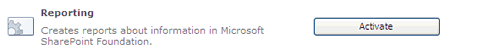 SharePoint 2010 enable reporting features