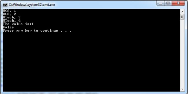 Various Operations in Dictionary Using C#