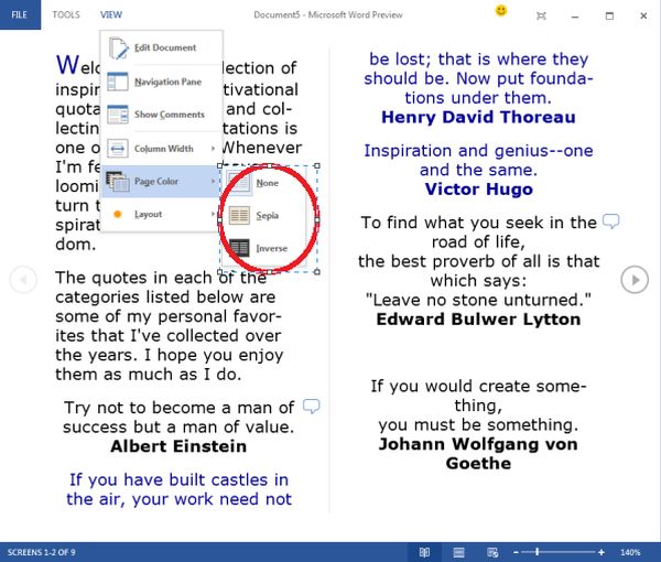 Working With Read Mode in Word 2013
