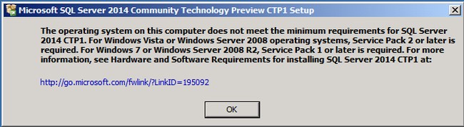 Requirements to Install SQL Server 2014