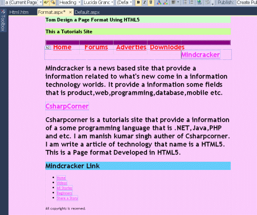 Create a Web Form Layout Using HTML5