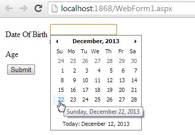 Server side validation on DOB