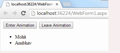 Enter and Leave Animation Using AngularJS
