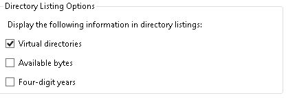 Directory Listing options