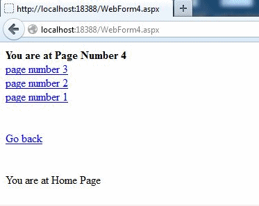 store url and go back to same page