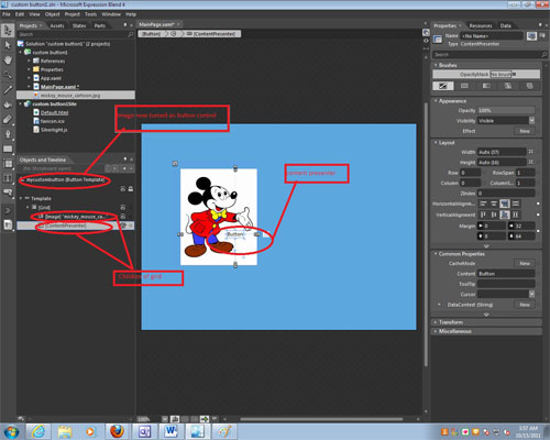 Contentpresenter control in Expression Blend