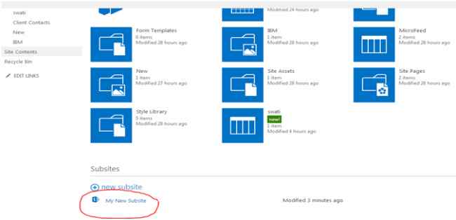 my new subsite