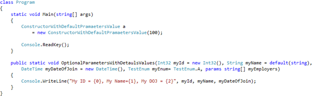 C# 4.0 Method Parameters