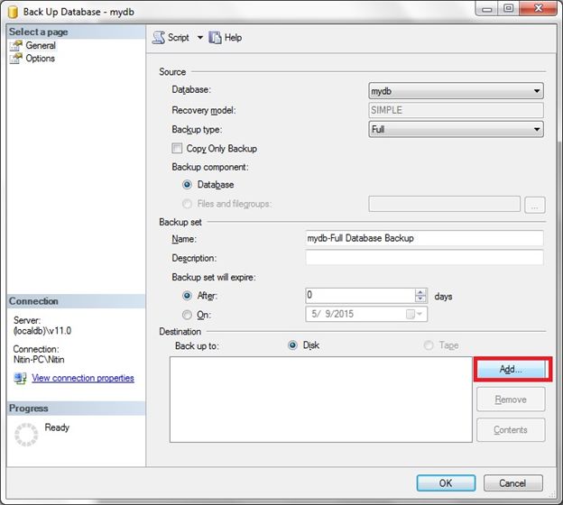 How to Take Backup of Database in SQL Server