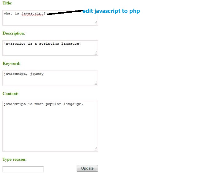 change your article content