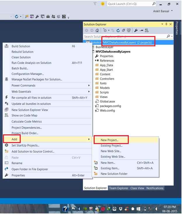 CRUD Operations in MVC Using Business Layer and Scaffolding