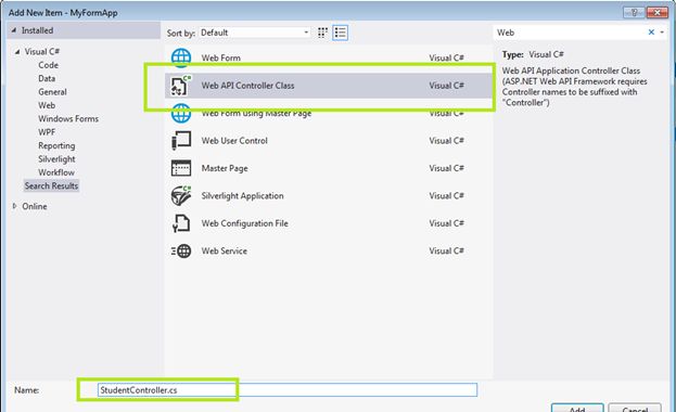Implement Web API in Existing Web Form Application
