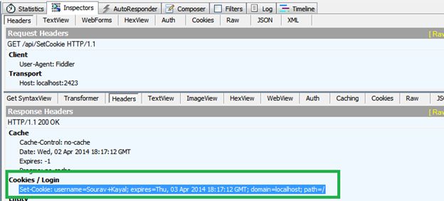Send cookie through HTTP response