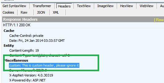 Working With Header in HttpHandler