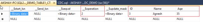 demo table1 ct