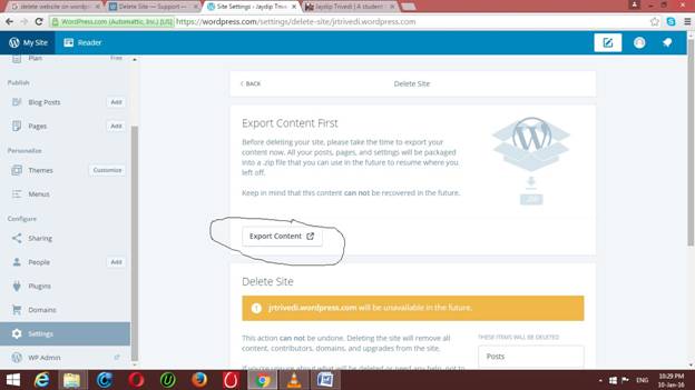 Export Content Notice
