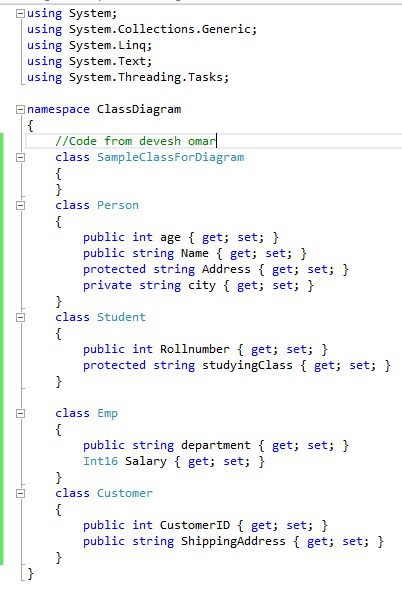Class Diagrams in C#