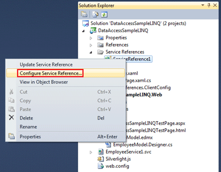 ADO.NET Entity Data Model Silverlight