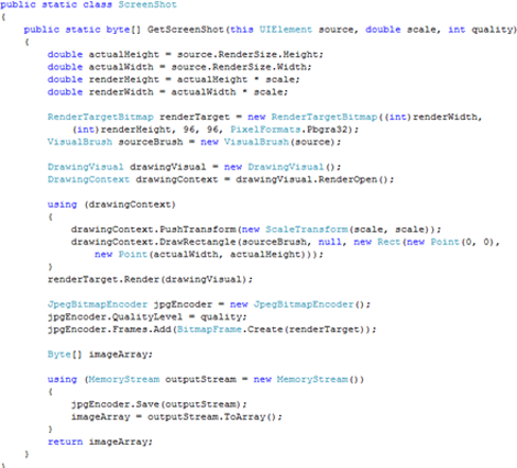 Take Screen Shot From Media Element in WPF