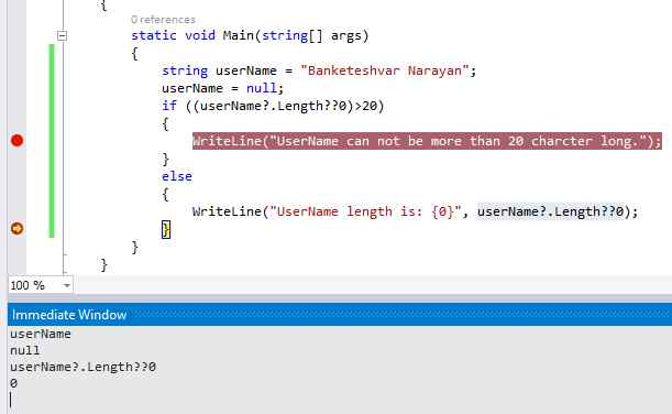 NULL Conditional Operator In C# 6.0
