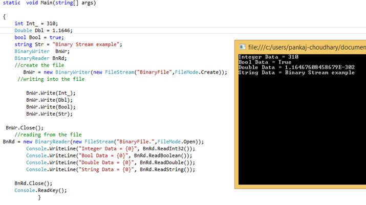 Input/Output Classes in C#