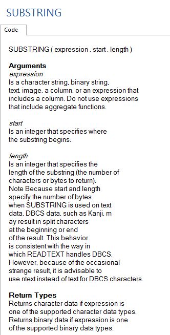 SUBSTRING
