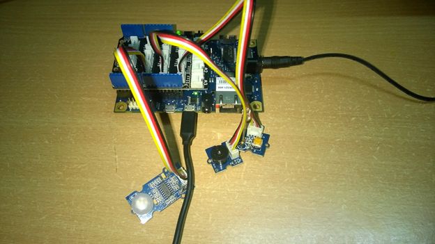 Base Shield on Galileo Gen 1 and connected the PIR Sensor to pin D2 