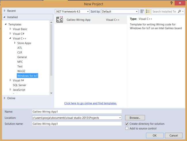IoT Galileo Wiring app