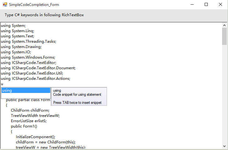 Creating Code Completion In C#