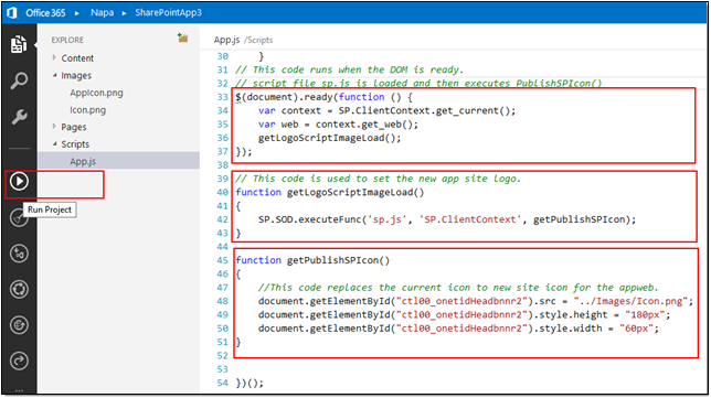Change Site Icon In SharePoint App Using NAPA Development Tool