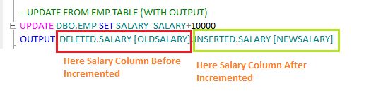 Output Clause in SQL Server
