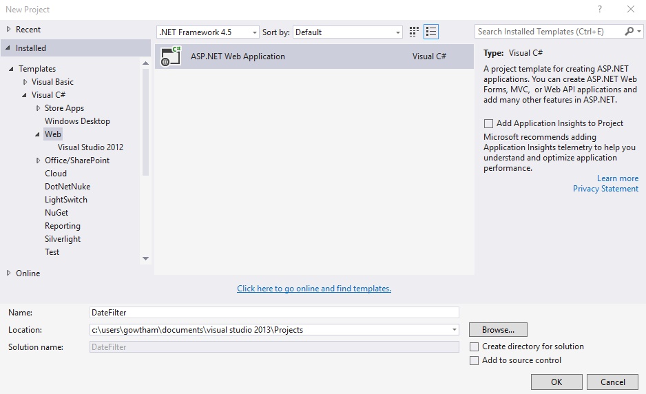 Date Range Filtering in Kendo Grid Using WEB API and Entity Framework