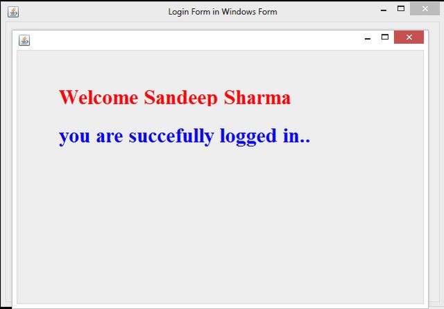 Sandeep Login Message