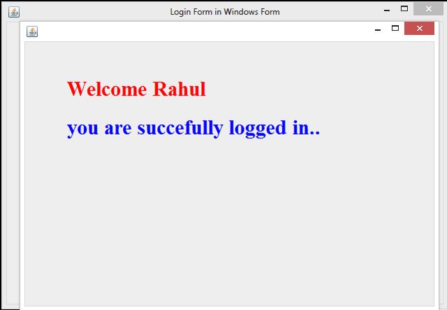 Rahul Login Message