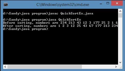 Quick Sort in Java