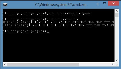 Radix Sort In JAVA