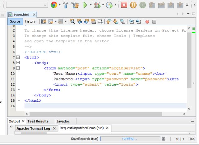 Request Dispatcher Interface in Java