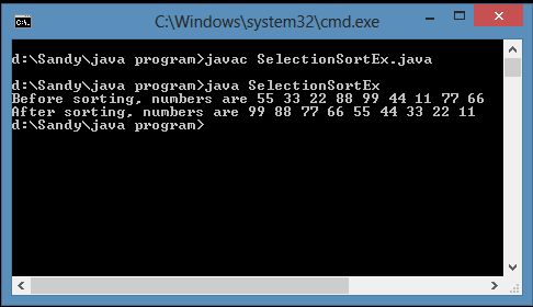 Selection Sort and Insertion Sort In JAVA