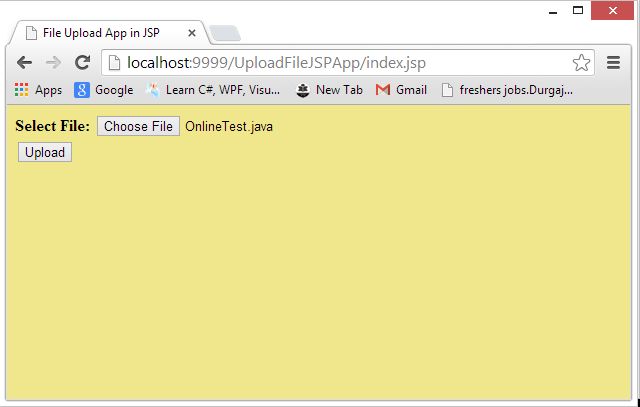Uploading File to the Sever Using JSP in Java